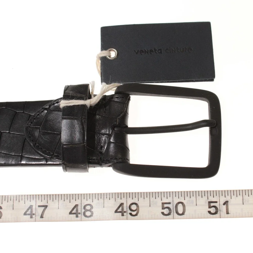 Veneta Cinture NWT Classic Belt Size 115 (US 44) in Black Leather Made in Italy